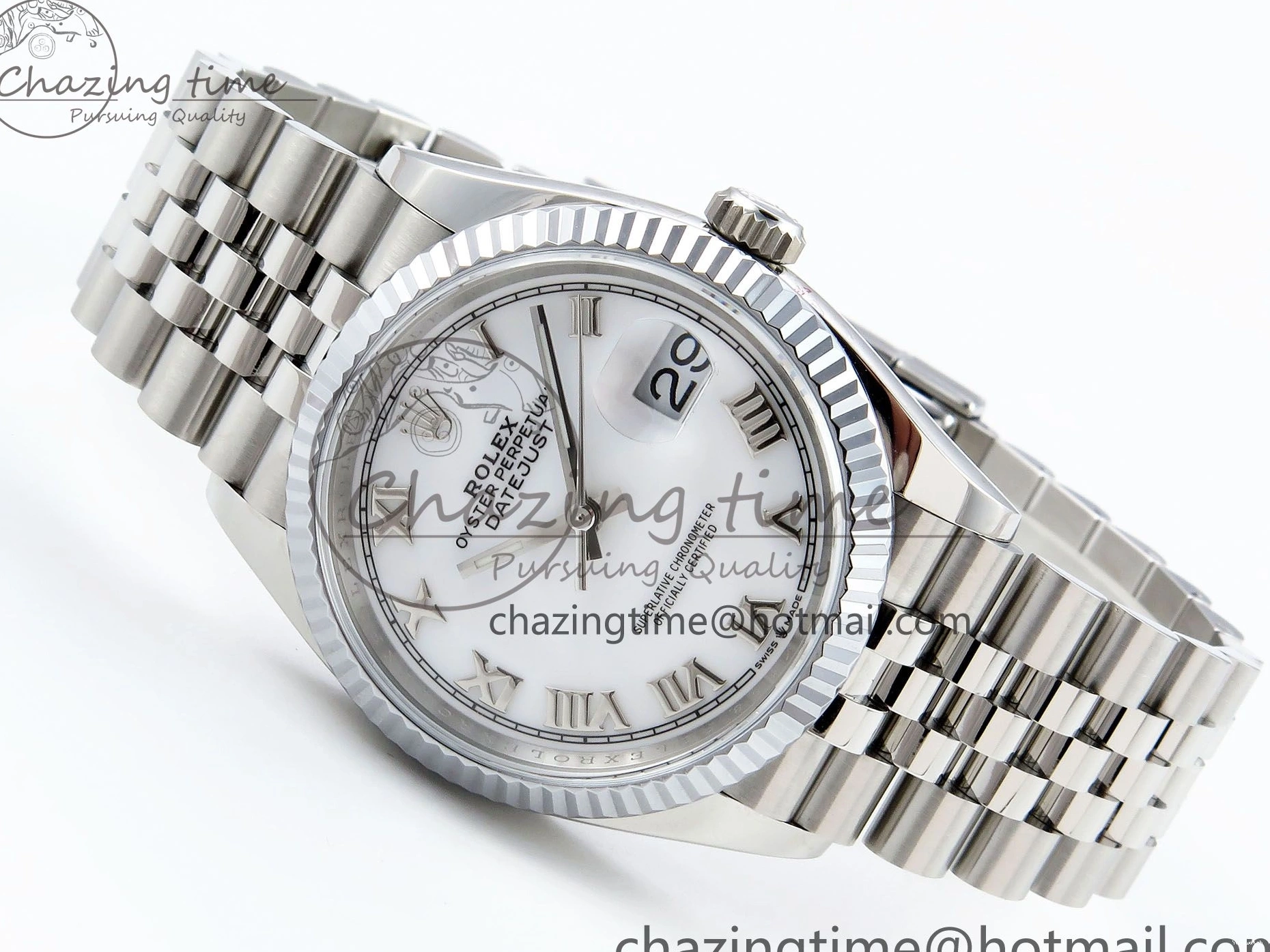 Roman Markers 36mm Steel Number Edition 1:1 Bracelet SS HGF Best 904L Dial 126234 Datejust on VR3235 White 0113